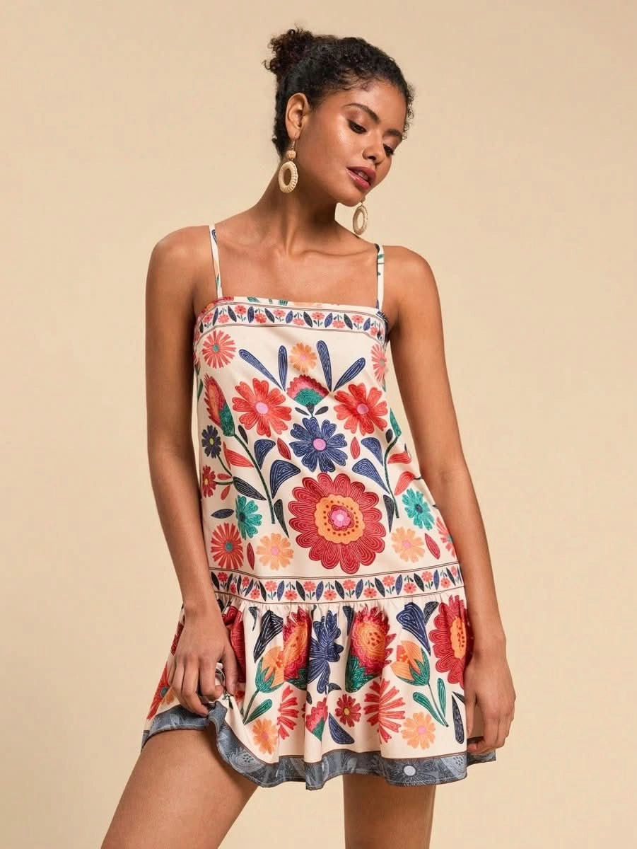 Tulum Breeze Mini Dress - Satin Whisper