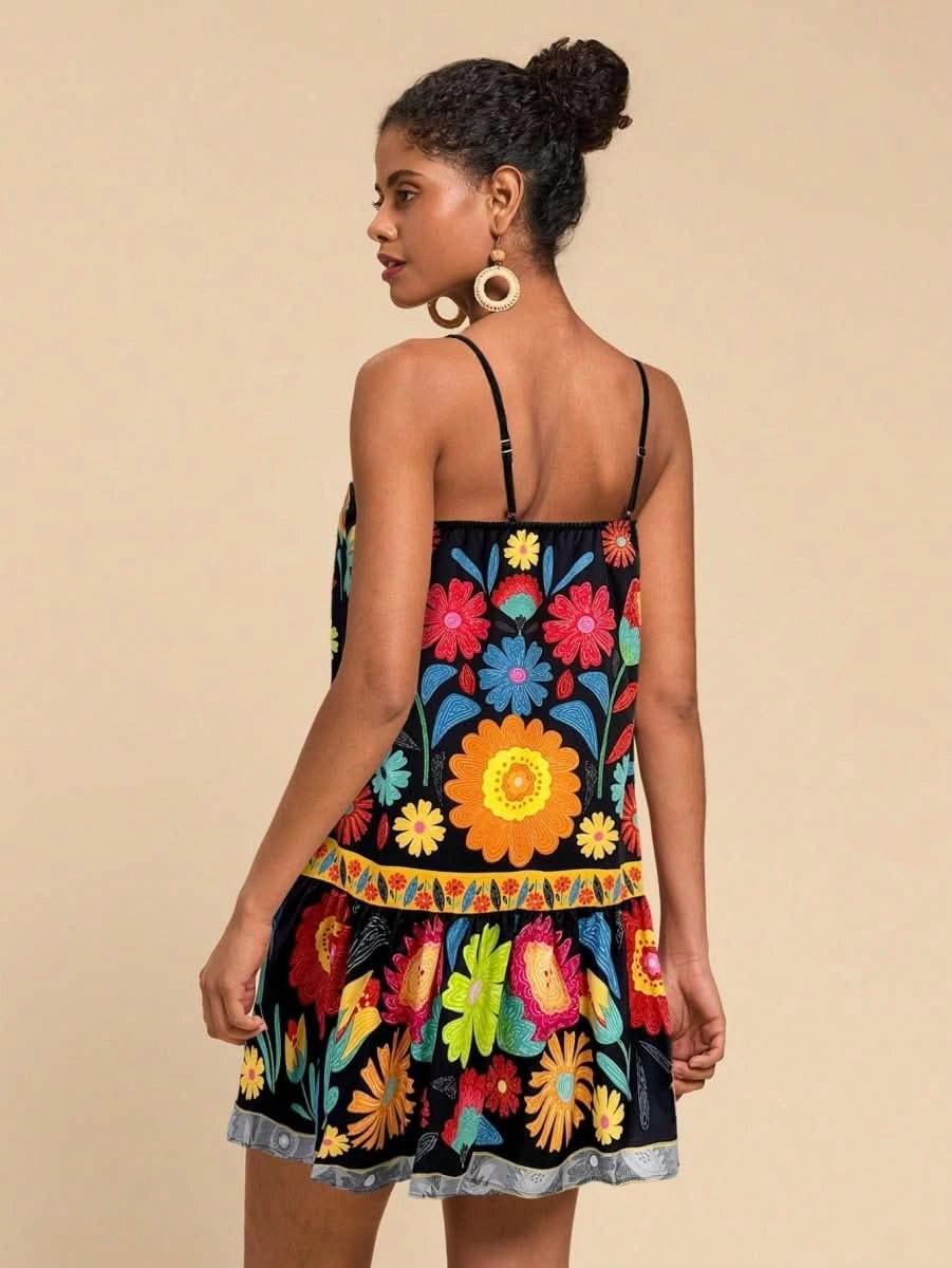 Tulum Breeze Mini Dress - Satin Whisper