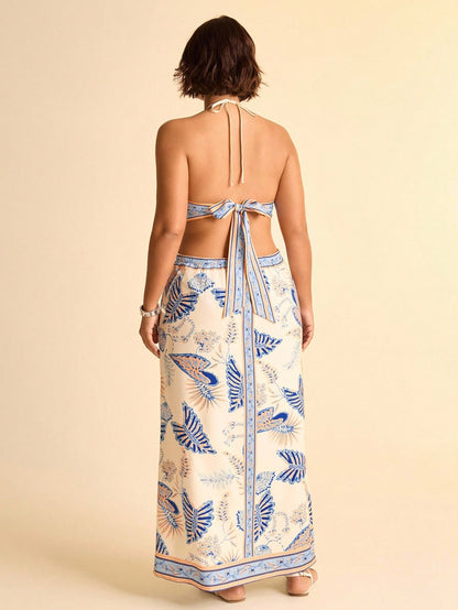 St. Barth Escape Halter Maxi Dress