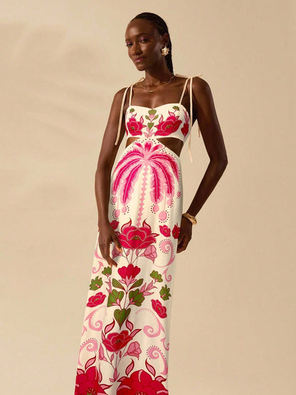 Punta Cana Sunset Cut-Out Maxi Dress