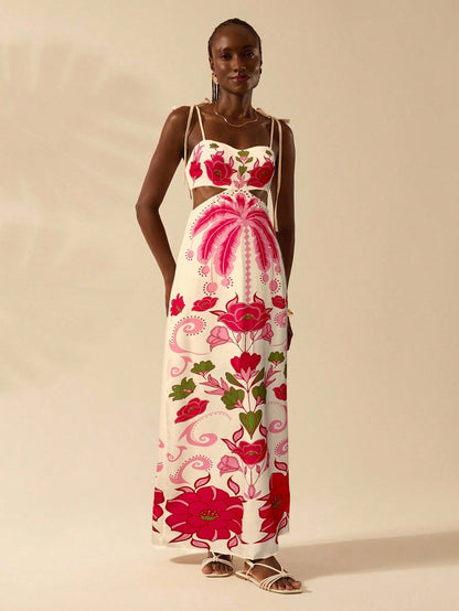 Punta Cana Sunset Cut-Out Maxi Dress