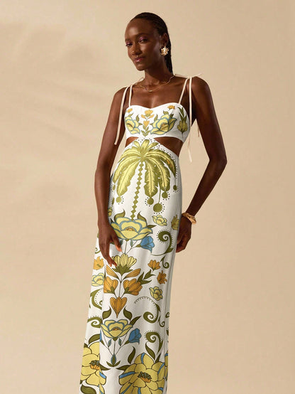 Punta Cana Sunset Cut-Out Maxi Dress