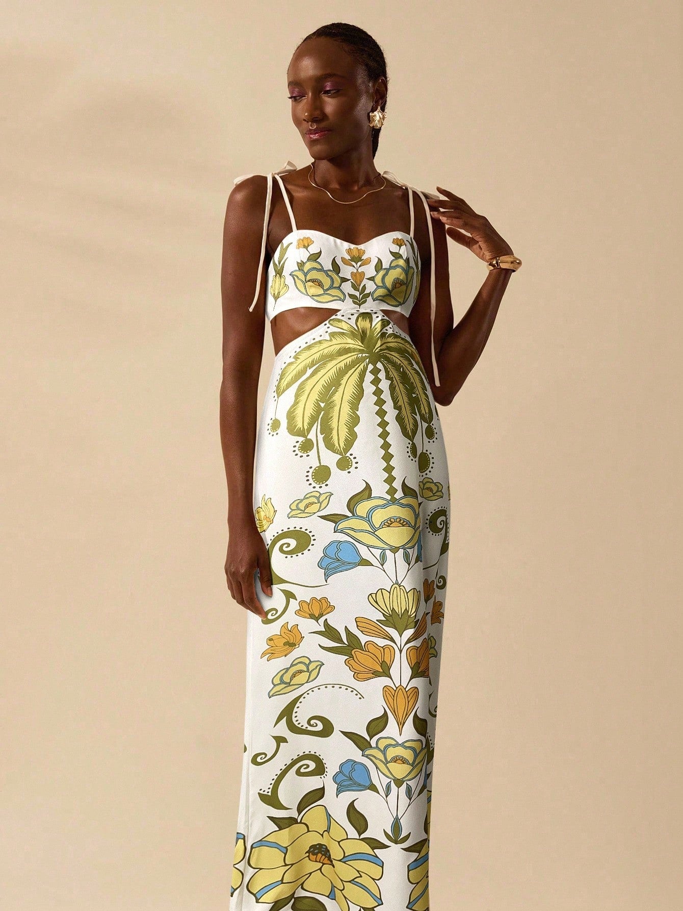 Punta Cana Sunset Cut-Out Maxi Dress