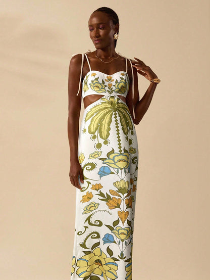 Punta Cana Sunset Cut-Out Maxi Dress