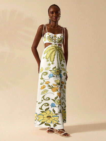 Punta Cana Sunset Cut-Out Maxi Dress