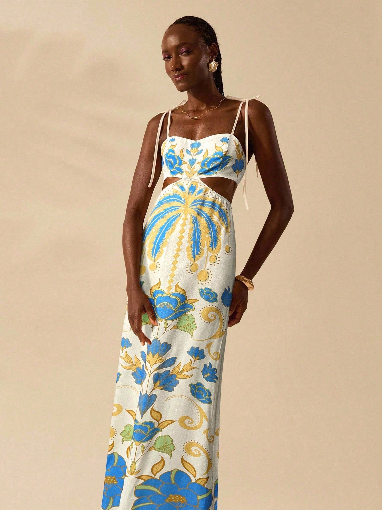 Punta Cana Sunset Cut-Out Maxi Dress