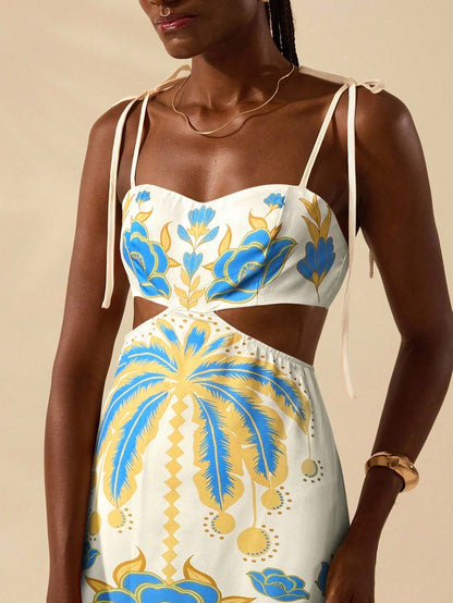 Punta Cana Sunset Cut-Out Maxi Dress