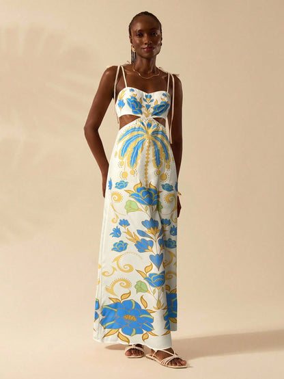 Punta Cana Sunset Cut-Out Maxi Dress