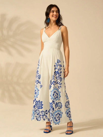 Côte d’Azur Wide - Leg Jumpsuit - Satin Whisper