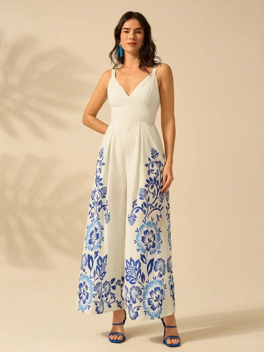 Côte d’Azur Wide - Leg Jumpsuit - Satin Whisper