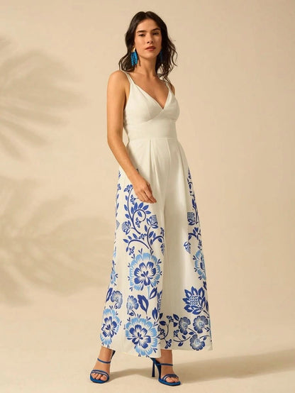Côte d’Azur Wide - Leg Jumpsuit - Satin Whisper