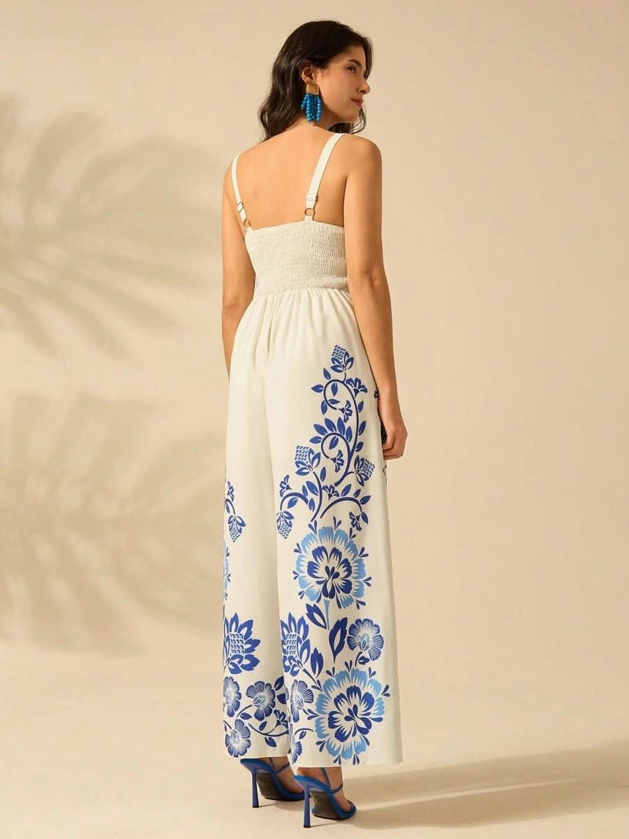 Côte d’Azur Wide - Leg Jumpsuit - Satin Whisper