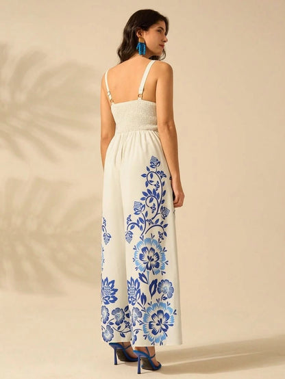 Côte d’Azur Wide - Leg Jumpsuit - Satin Whisper