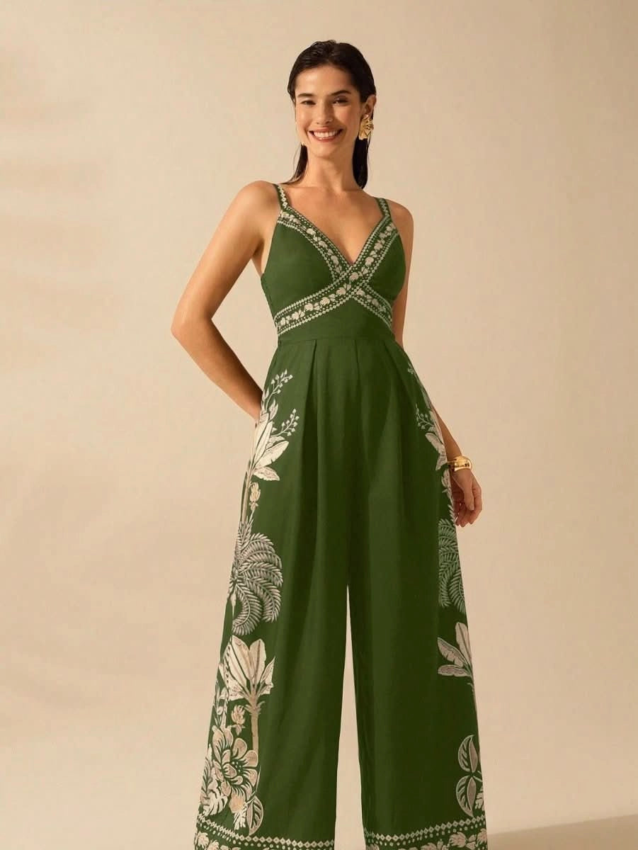Côte d’Azur Wide - Leg Jumpsuit - Satin Whisper