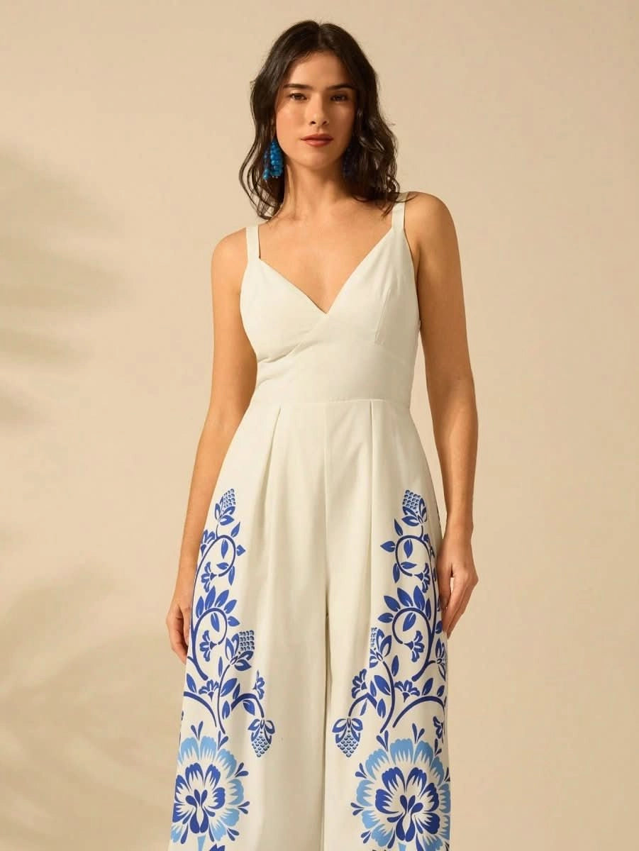 Côte d’Azur Wide - Leg Jumpsuit - Satin Whisper