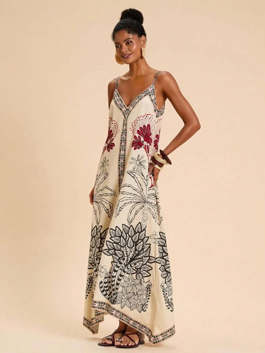 Ibiza Boho Spaghetti Strap Dress - Satin Whisper