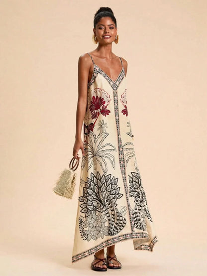 Ibiza Boho Spaghetti Strap Dress - Satin Whisper