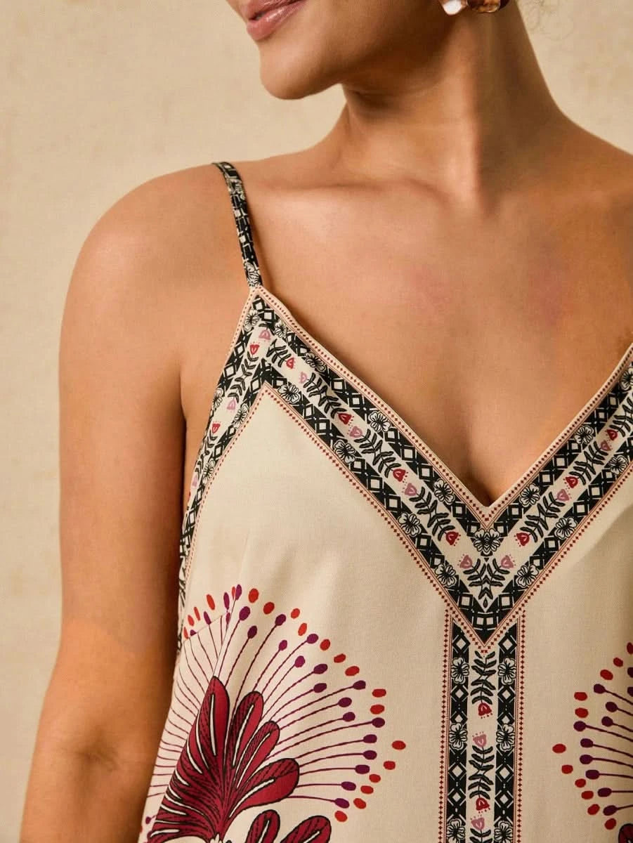 Ibiza Boho Spaghetti Strap Dress - Satin Whisper