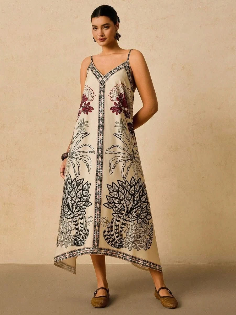 Ibiza Boho Spaghetti Strap Dress - Satin Whisper