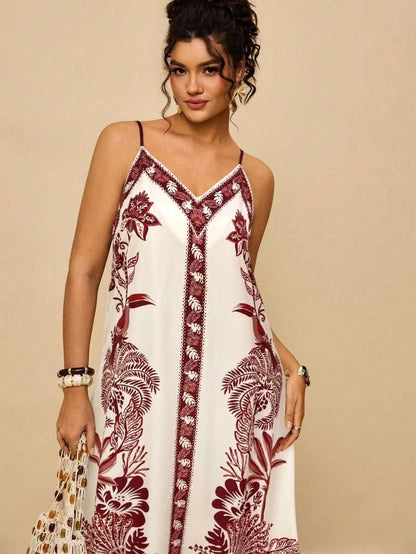 Ibiza Boho Spaghetti Strap Dress - Satin Whisper