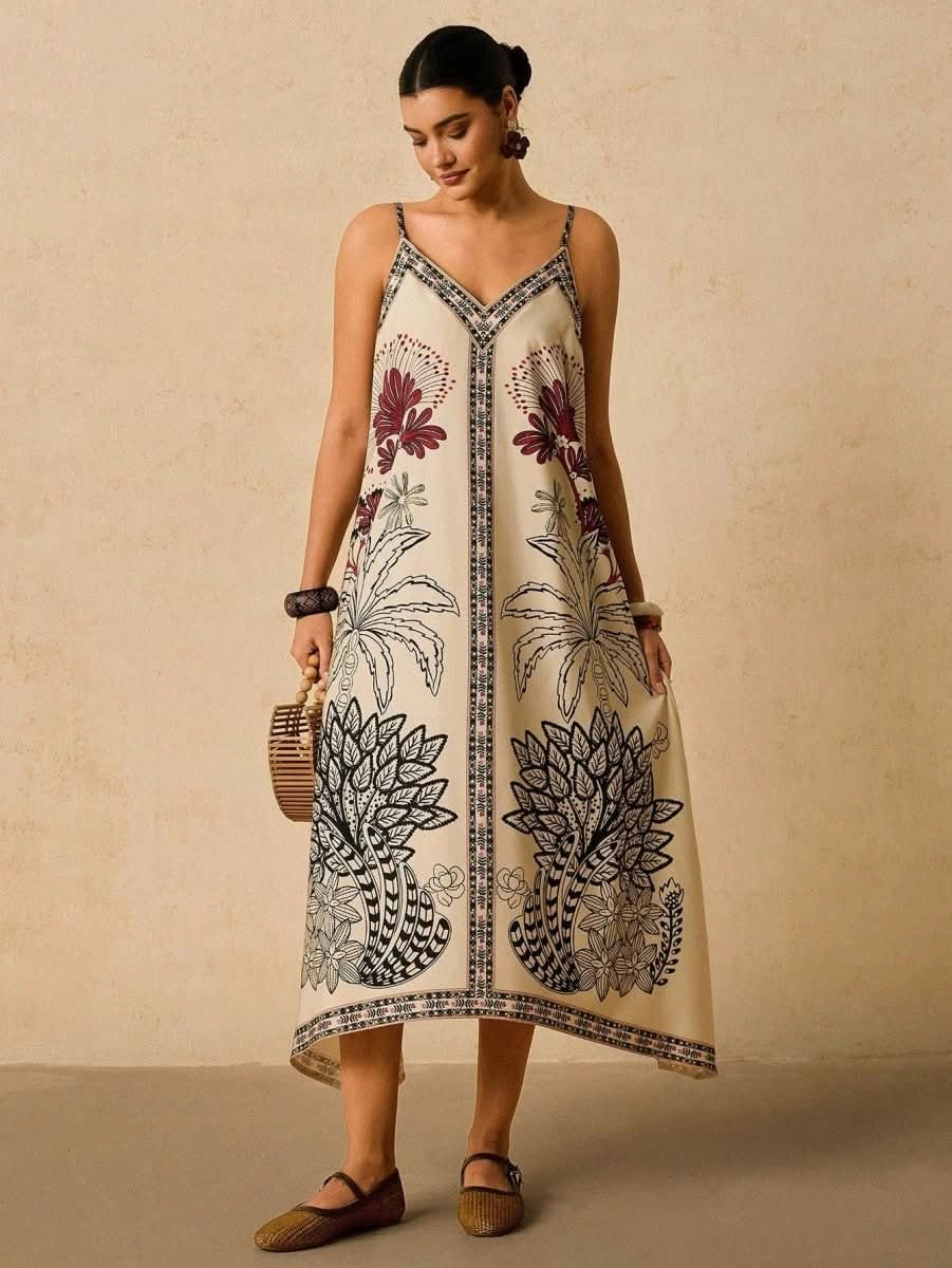 Ibiza Boho Spaghetti Strap Dress - Satin Whisper