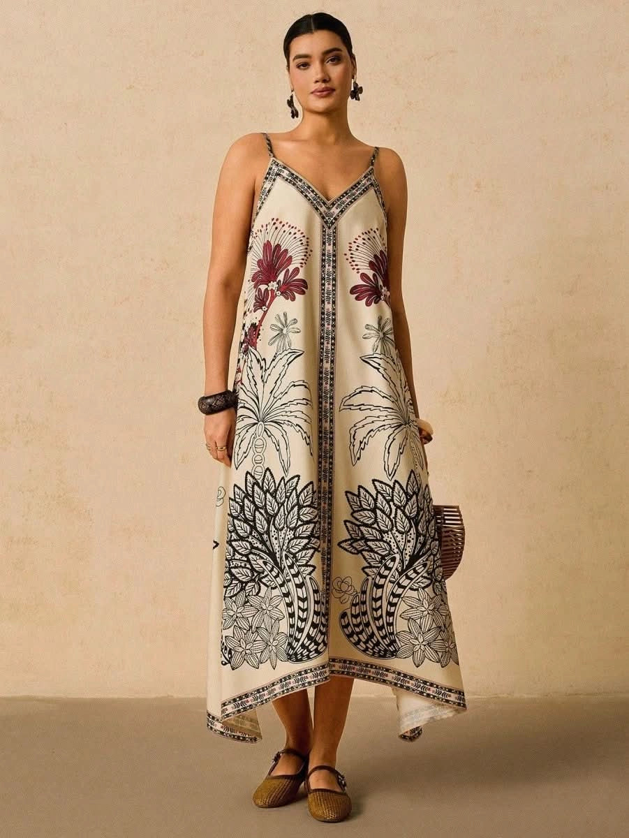 Ibiza Boho Spaghetti Strap Dress - Satin Whisper