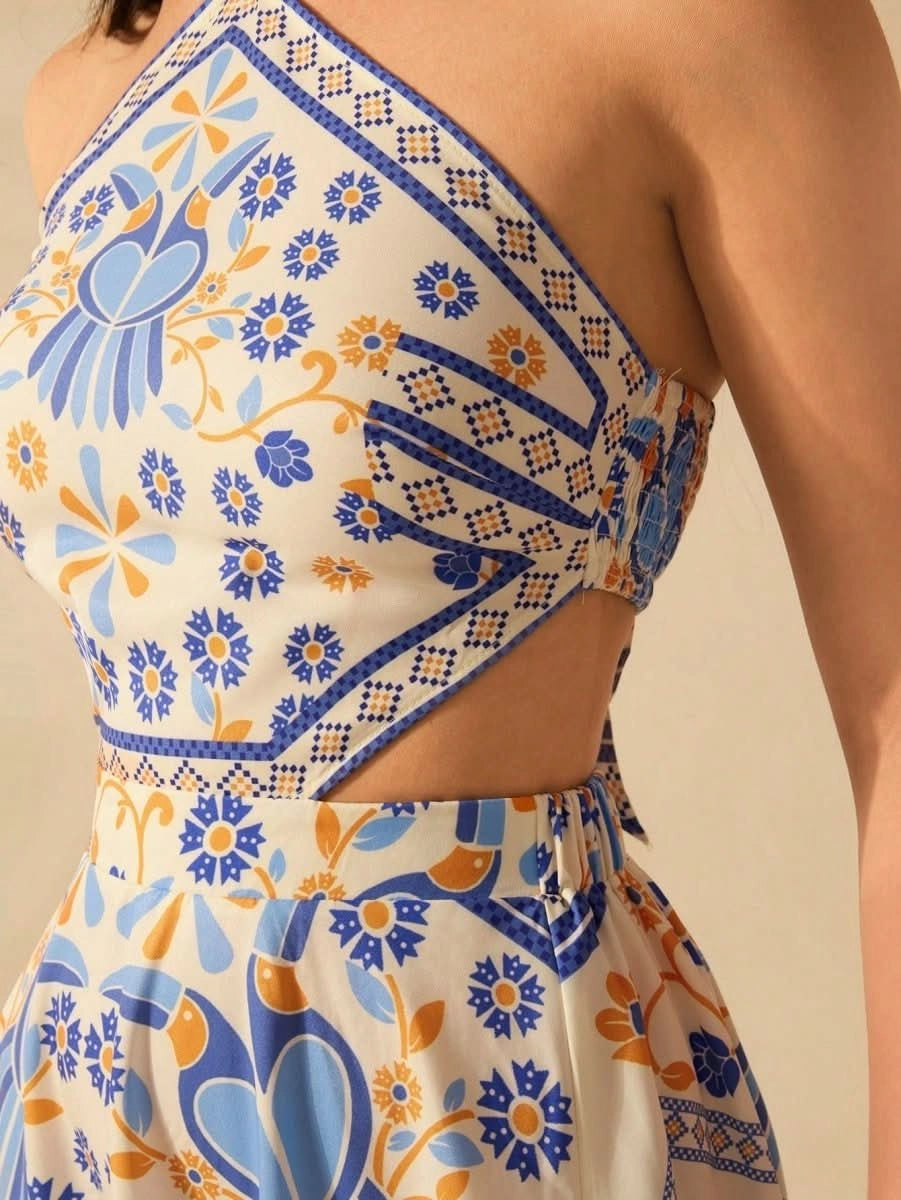 Lisbon Breeze Halter Dress - Satin Whisper