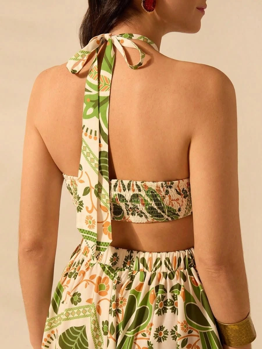 Lisbon Breeze Halter Dress - Satin Whisper