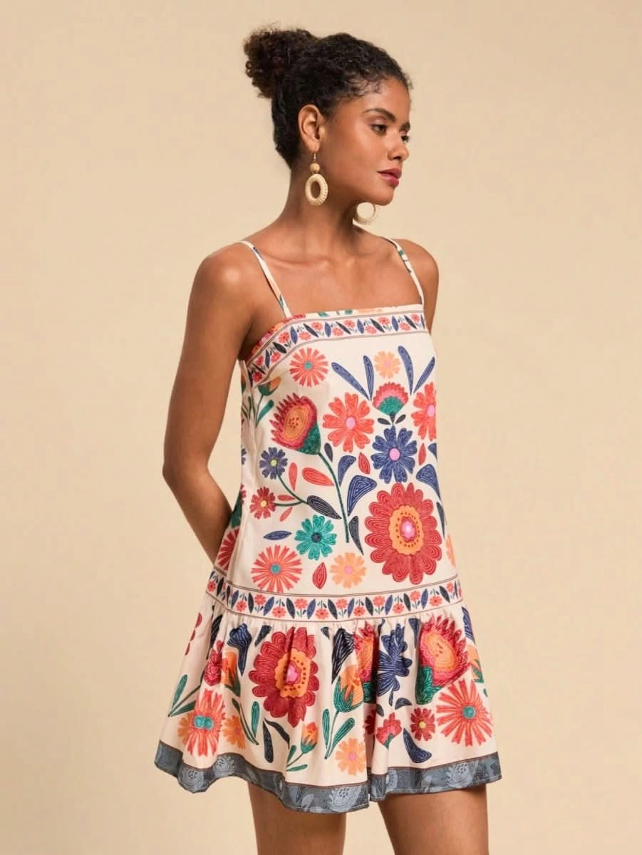 Tulum Breeze Mini Dress - Satin Whisper