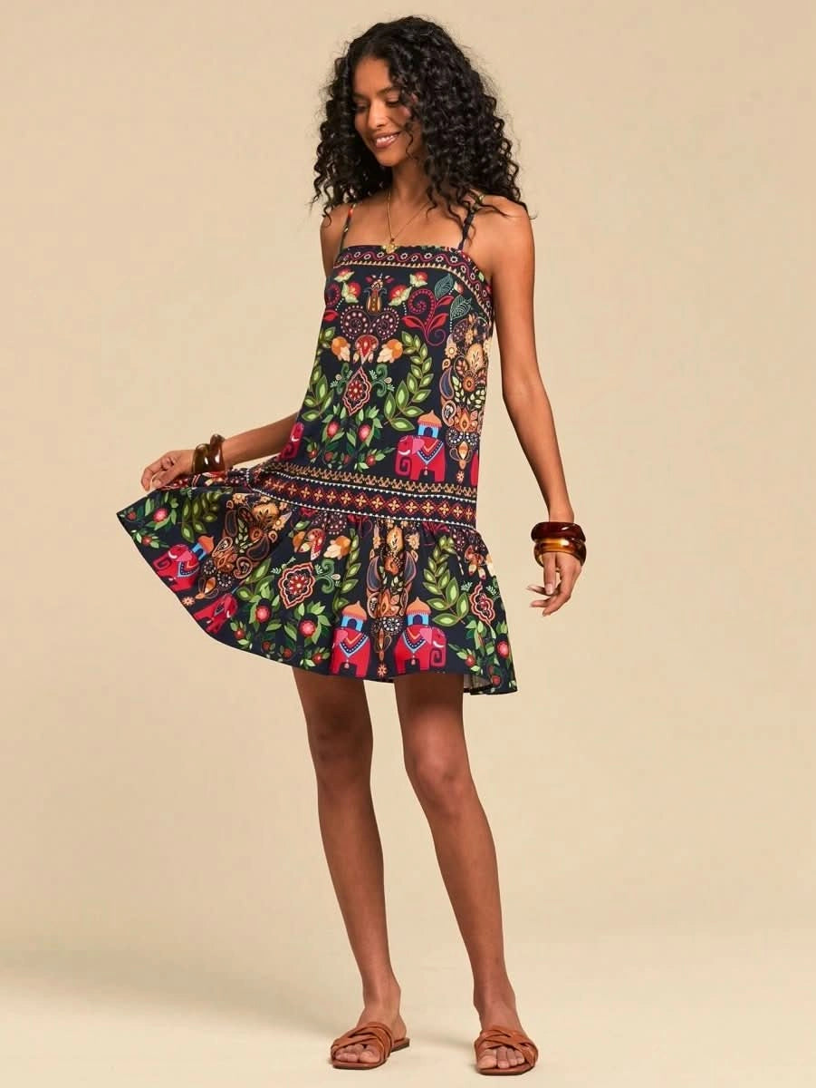 Tulum Breeze Mini Dress - Satin Whisper