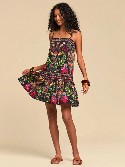 Tulum Breeze Mini Dress - Satin Whisper