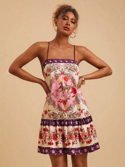 Tulum Breeze Mini Dress - Satin Whisper