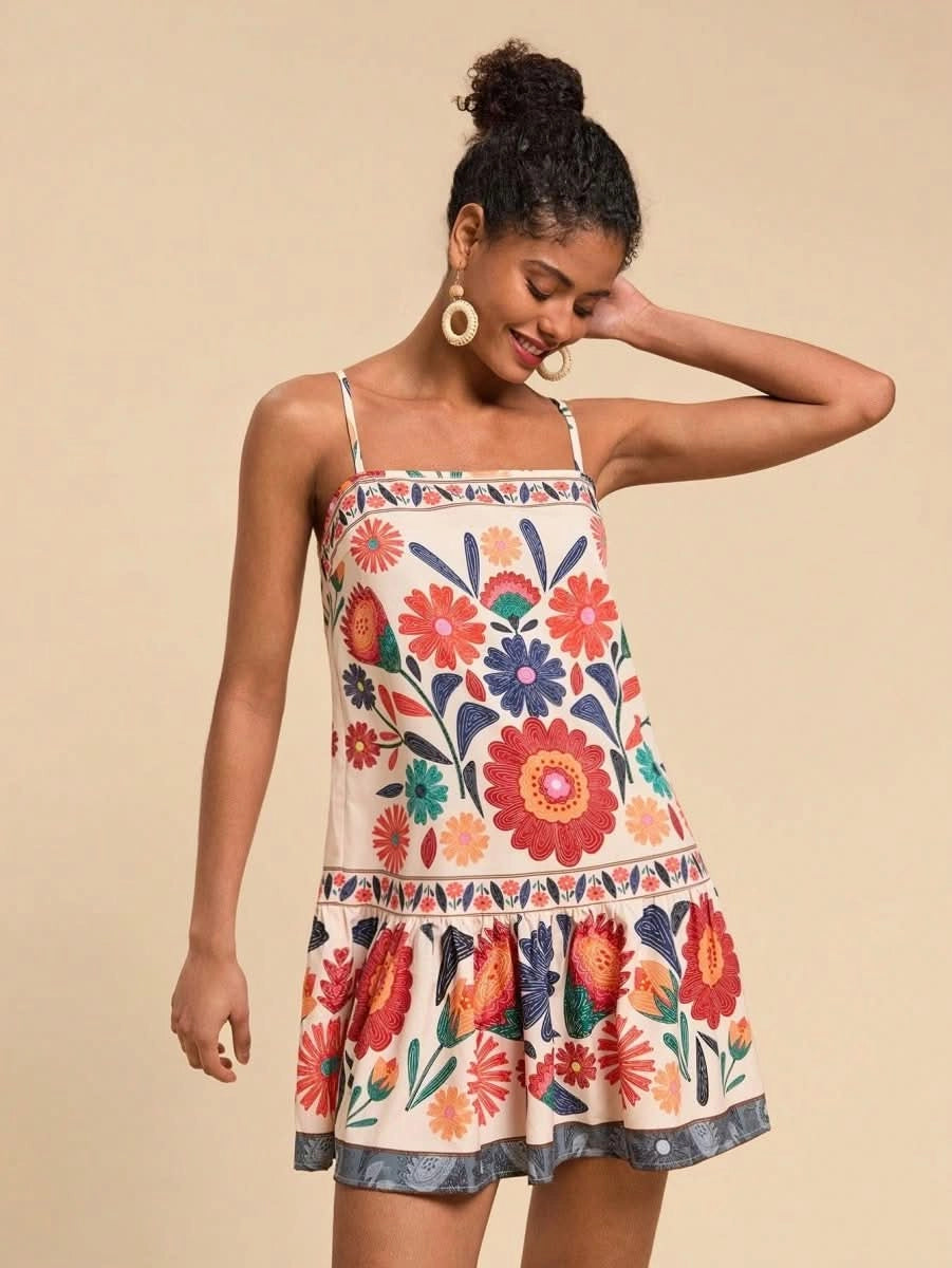 Tulum Breeze Mini Dress - Satin Whisper