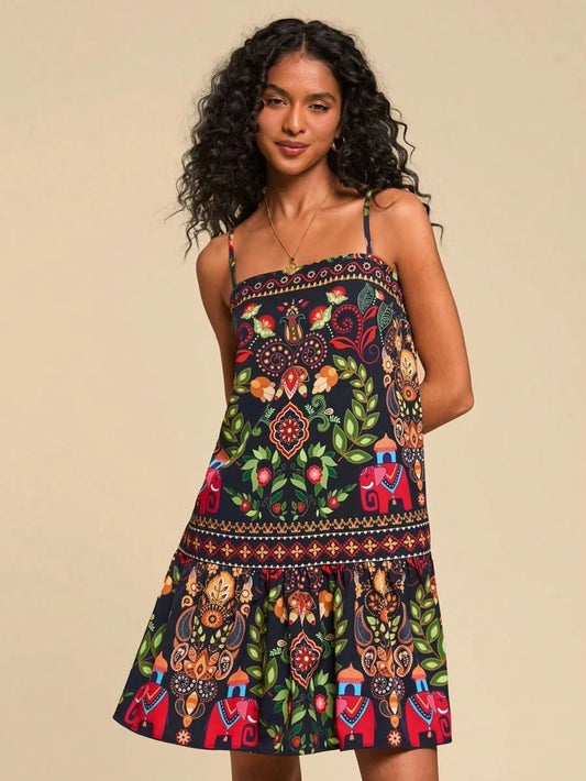 Tulum Breeze Mini Dress - Satin Whisper
