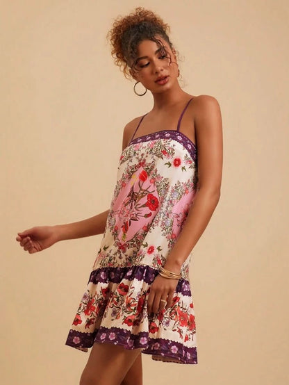 Tulum Breeze Mini Dress - Satin Whisper