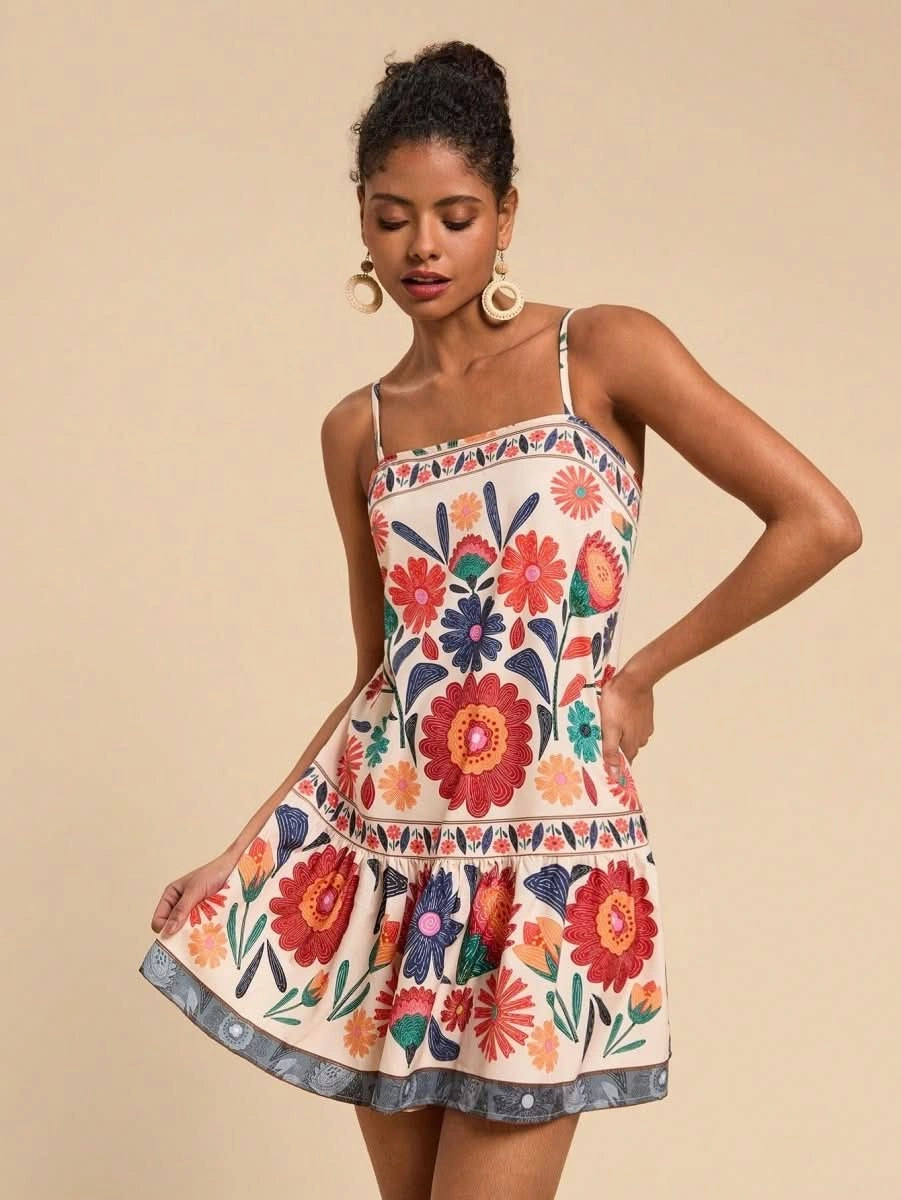 Tulum Breeze Mini Dress - Satin Whisper
