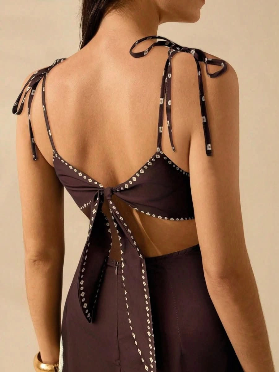 Zanzibar Sunset Dress with Waist Cut - Out - Satin Whisper